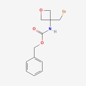 molecular formula C12H14BrNO3 B2384741 benzyl N-[3-(bromomethyl)oxetan-3-yl]carbamate CAS No. 1802048-92-5
