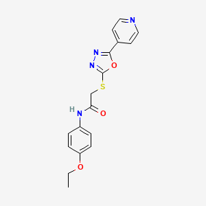 molecular formula C17H16N4O3S B2384748 N-(4-ethoxyphenyl)-2-((5-(pyridin-4-yl)-1,3,4-oxadiazol-2-yl)thio)acetamide CAS No. 539807-12-0