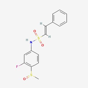 molecular formula C15H14FNO3S2 B2384752 (E)-N-(3-Fluoro-4-methylsulfinylphenyl)-2-phenylethenesulfonamide CAS No. 1394812-02-2