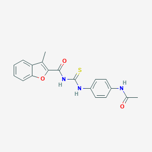 molecular formula C19H17N3O3S B238476 N-{[4-(acetylamino)phenyl]carbamothioyl}-3-methyl-1-benzofuran-2-carboxamide 