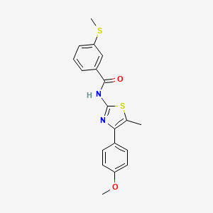 molecular formula C19H18N2O2S2 B2384779 N-(4-(4-甲氧基苯基)-5-甲基噻唑-2-基)-3-(甲硫基)苯甲酰胺 CAS No. 922665-05-2