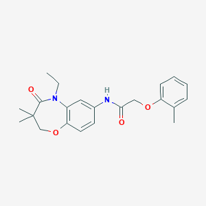 molecular formula C22H26N2O4 B2384782 N-(5-ethyl-3,3-dimethyl-4-oxo-2,3,4,5-tetrahydrobenzo[b][1,4]oxazepin-7-yl)-2-(o-tolyloxy)acetamide CAS No. 921560-53-4