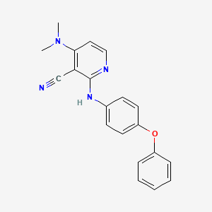 molecular formula C20H18N4O B2384785 4-(Dimethylamino)-2-(4-phenoxyanilino)nicotinonitrile CAS No. 338773-81-2