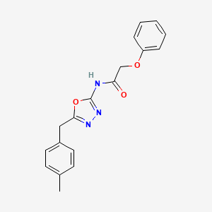 molecular formula C18H17N3O3 B2384788 N-(5-(4-methylbenzyl)-1,3,4-oxadiazol-2-yl)-2-phenoxyacetamide CAS No. 1170948-13-6