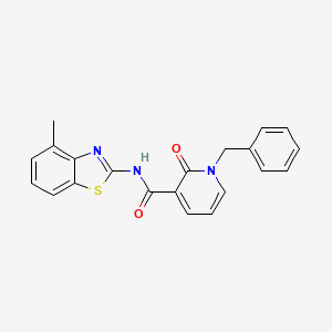 molecular formula C21H17N3O2S B2384796 1-苄基-N-(4-甲基-1,3-苯并噻唑-2-基)-2-氧代吡啶-3-甲酰胺 CAS No. 946353-53-3