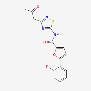 5-(2-fluorophenyl)-N-(3-(2-oxopropyl)-1,2,4-thiadiazol-5-yl)furan-2-carboxamide