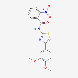 molecular formula C18H15N3O5S B2384815 N-[4-(3,4-dimethoxyphenyl)-1,3-thiazol-2-yl]-2-nitrobenzamide CAS No. 476210-46-5