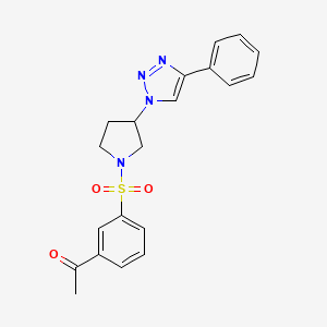 1-(3-((3-(4-phenyl-1H-1,2,3-triazol-1-yl)pyrrolidin-1-yl)sulfonyl)phenyl)ethanone