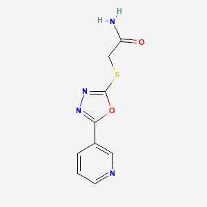 molecular formula C9H8N4O2S B2384823 2-(5-Pyridin-3-yl-[1,3,4]oxadiazol-2-ylsulfanyl)-acetamide CAS No. 332358-16-4