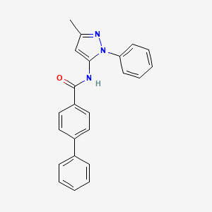 molecular formula C23H19N3O B2384826 N-(3-methyl-1-phenyl-1H-pyrazol-5-yl)-[1,1'-biphenyl]-4-carboxamide CAS No. 1207044-78-7