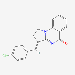 molecular formula C18H13ClN2O B2384829 (E)-3-(4-chlorobenzylidene)-2,3-dihydropyrrolo[1,2-a]quinazolin-5(1H)-one CAS No. 898920-91-7