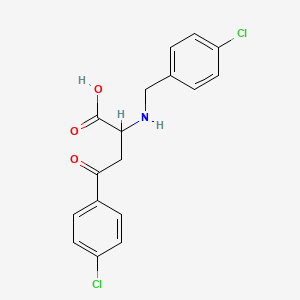 molecular formula C17H15Cl2NO3 B2384836 2-[(4-Chlorobenzyl)amino]-4-(4-chlorophenyl)-4-oxobutanoic acid CAS No. 1214666-08-6