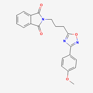 molecular formula C20H17N3O4 B2384846 2-(3-(3-(4-Methoxyphenyl)-1,2,4-oxadiazol-5-yl)propyl)isoindoline-1,3-dione CAS No. 863209-34-1