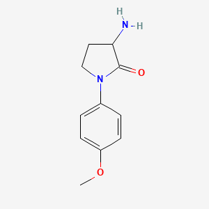 molecular formula C11H14N2O2 B2384857 2-Pyrrolidinone, 3-amino-1-(4-methoxyphenyl)- CAS No. 6103-44-2