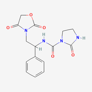 molecular formula C15H16N4O5 B2384867 N-(2-(2,4-dioxooxazolidin-3-yl)-1-phenylethyl)-2-oxoimidazolidine-1-carboxamide CAS No. 1904407-04-0
