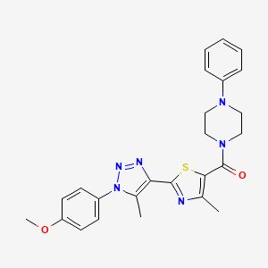 (2-(1-(4-methoxyphenyl)-5-methyl-1H-1,2,3-triazol-4-yl)-4-methylthiazol-5-yl)(4-phenylpiperazin-1-yl)methanone