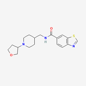 molecular formula C18H23N3O2S B2384877 N-((1-(tetrahydrofuran-3-yl)piperidin-4-yl)methyl)benzo[d]thiazole-6-carboxamide CAS No. 2034295-04-8