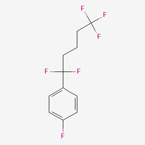 molecular formula C11H10F6 B2384887 1-Fluoro-4-(1,1,5,5,5-pentafluoro-pentyl)-benzene CAS No. 1965305-26-3