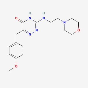 molecular formula C17H23N5O3 B2384911 6-(4-甲氧基苄基)-3-((2-吗啉乙基)氨基)-1,2,4-三嗪-5(4H)-酮 CAS No. 905781-15-9