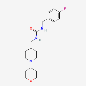 molecular formula C19H28FN3O2 B2384913 1-(4-氟苄基)-3-((1-(四氢-2H-吡喃-4-基)哌啶-4-基)甲基)脲 CAS No. 2034590-77-5