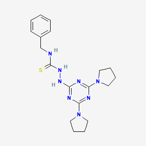 molecular formula C19H26N8S B2384923 N-benzyl-2-(4,6-di(pyrrolidin-1-yl)-1,3,5-triazin-2-yl)hydrazinecarbothioamide CAS No. 898623-44-4