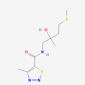 molecular formula C10H17N3O2S2 B2384927 N-(2-hydroxy-2-methyl-4-(methylthio)butyl)-4-methyl-1,2,3-thiadiazole-5-carboxamide CAS No. 1396770-39-0