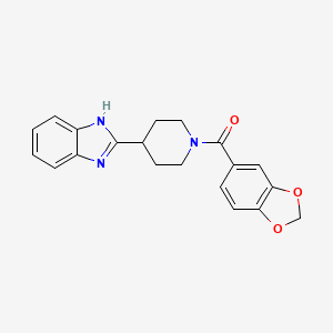 molecular formula C20H19N3O3 B2384930 (4-(1H-benzo[d]imidazol-2-yl)piperidin-1-yl)(benzo[d][1,3]dioxol-5-yl)methanone CAS No. 887884-21-1