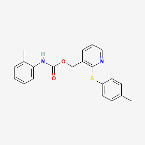 molecular formula C21H20N2O2S B2384939 {2-[(4-methylphenyl)sulfanyl]-3-pyridinyl}methyl N-(2-methylphenyl)carbamate CAS No. 338413-57-3