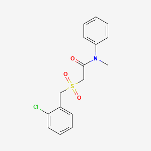 molecular formula C16H16ClNO3S B2384953 2-[(2-chlorobenzyl)sulfonyl]-N-methyl-N-phenylacetamide CAS No. 339110-03-1