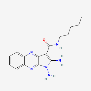 molecular formula C16H20N6O B2384956 1,2-diamino-N-pentyl-1H-pyrrolo[2,3-b]quinoxaline-3-carboxamide CAS No. 881551-30-0
