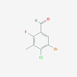 molecular formula C8H5BrClFO B2384964 5-BRomo-4-chloro-2-fluoro-3-methylbenzaldehyde CAS No. 2237237-68-0