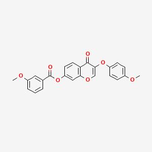 molecular formula C24H18O7 B2384975 3-(4-methoxyphenoxy)-4-oxo-4H-chromen-7-yl 3-methoxybenzoate CAS No. 451452-72-5