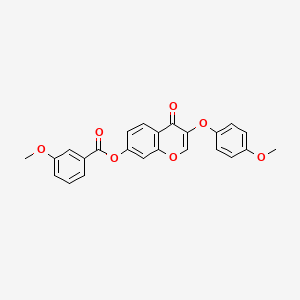 molecular formula C24H18O7 B2384975 3-(4-甲氧基苯氧基)-4-氧代-4H-色烯-7-基 3-甲氧基苯甲酸酯 CAS No. 451452-72-5