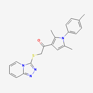 B2384979 1-[2,5-Dimethyl-1-(4-methylphenyl)-3-pyrrolyl]-2-([1,2,4]triazolo[4,3-a]pyridin-3-ylthio)ethanone CAS No. 306290-72-2