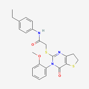 N-(4-ethylphenyl)-2-{[3-(2-methoxyphenyl)-4-oxo-3H,4H,6H,7H-thieno[3,2-d]pyrimidin-2-yl]sulfanyl}acetamide