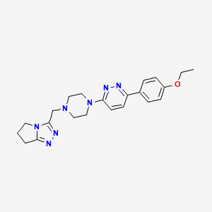 molecular formula C22H27N7O B2384986 3-[[4-[6-(4-Ethoxyphenyl)pyridazin-3-yl]piperazin-1-yl]methyl]-6,7-dihydro-5H-pyrrolo[2,1-c][1,2,4]triazole CAS No. 2380185-96-4