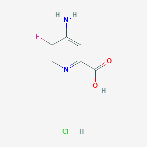 molecular formula C6H6ClFN2O2 B2385014 4-Amino-5-fluoropyridine-2-carboxylic acid;hydrochloride CAS No. 2260937-10-6