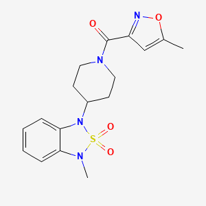molecular formula C17H20N4O4S B2385021 (4-(3-methyl-2,2-dioxidobenzo[c][1,2,5]thiadiazol-1(3H)-yl)piperidin-1-yl)(5-methylisoxazol-3-yl)methanone CAS No. 2034509-49-2