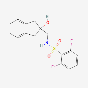 molecular formula C16H15F2NO3S B2385025 2,6-二氟-N-((2-羟基-2,3-二氢-1H-茚-2-基)甲基)苯磺酰胺 CAS No. 2034528-25-9