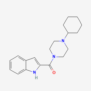 molecular formula C19H25N3O B2385048 (4-环己基哌嗪-1-基)(1H-吲哚-2-基)甲苯酮 CAS No. 1235114-72-3