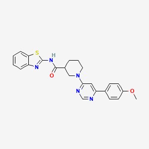 molecular formula C24H23N5O2S B2385053 N-(benzo[d]thiazol-2-yl)-1-(6-(4-methoxyphenyl)pyrimidin-4-yl)piperidine-3-carboxamide CAS No. 1396711-15-1