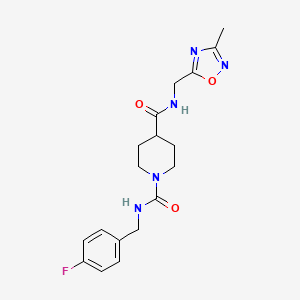 N1-(4-fluorobenzyl)-N4-((3-methyl-1,2,4-oxadiazol-5-yl)methyl)piperidine-1,4-dicarboxamide