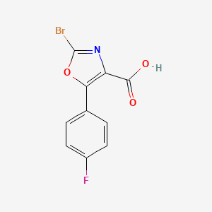molecular formula C10H5BrFNO3 B2385067 2-Bromo-5-(4-fluorophenyl)oxazole-4-carboxylic acid CAS No. 2090929-15-8