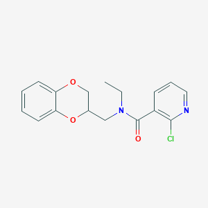 molecular formula C17H17ClN2O3 B2385075 2-chloro-N-[(2,3-dihydro-1,4-benzodioxin-2-yl)methyl]-N-ethylpyridine-3-carboxamide CAS No. 1375205-34-7