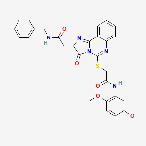 molecular formula C29H27N5O5S B2385080 N-benzyl-2-[5-[2-(2,5-dimethoxyanilino)-2-oxoethyl]sulfanyl-3-oxo-2H-imidazo[1,2-c]quinazolin-2-yl]acetamide CAS No. 1023509-21-8