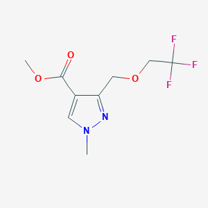 molecular formula C9H11F3N2O3 B2385084 Methyl 1-methyl-3-(2,2,2-trifluoroethoxymethyl)pyrazole-4-carboxylate CAS No. 1975118-97-8