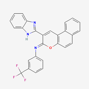 (Z)-N-(2-(1H-benzo[d]imidazol-2-yl)-3H-benzo[f]chromen-3-ylidene)-3-(trifluoromethyl)aniline
