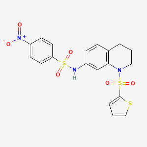 4-nitro-N-(1-(thiophen-2-ylsulfonyl)-1,2,3,4-tetrahydroquinolin-7-yl)benzenesulfonamide