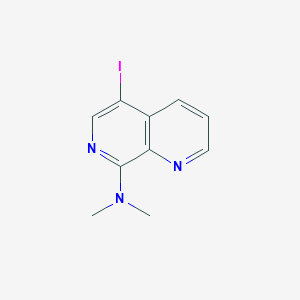 molecular formula C10H10IN3 B2385090 5-碘-N,N-二甲基-1,7-萘啶-8-胺 CAS No. 2504201-66-3