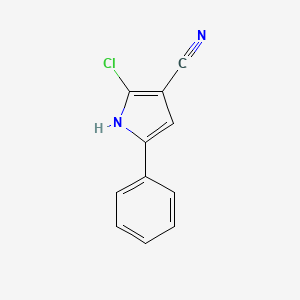 molecular formula C11H7ClN2 B2385094 2-chloro-5-phenyl-1H-pyrrole-3-carbonitrile CAS No. 158692-52-5